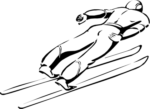 Ski Jumping  Coloring Page